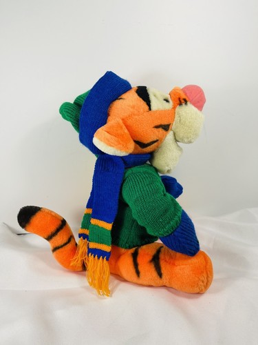 Vintage Disney Parks Holiday Tigger in Sweater Hat Scarf 12" Stuffed Animal Toy - Picture 3 of 8