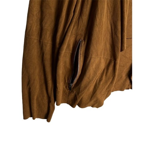 Bagatelle Women's Brown Suede Jacket Size L Drape Front Casual Outerwear - Picture 4 of 7