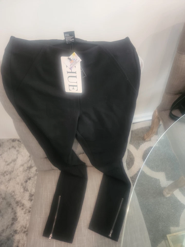 Оттенок леггинсы женщин размер маленький черный вельвет моды скиммер эластичной посадки - Изображение 2 из 4