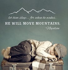 He Will Move Mountains Wall Decal Quote Napoleon Vinyl Sticker Home Decor aa277