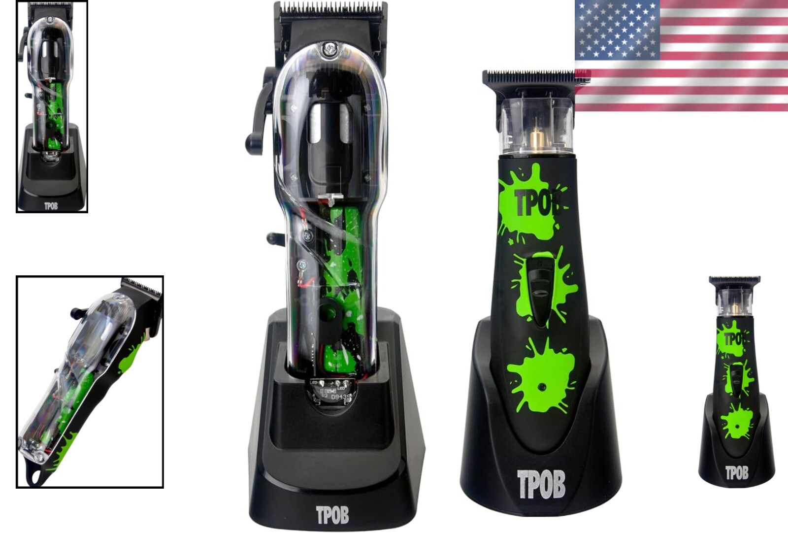 Premium Black Clipper & Trimmer Box Set - All Hair Types with Guards Included