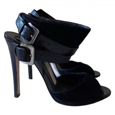 Camilla Skovgaard Suede And Leather Strappy Sandals Peep Toe 