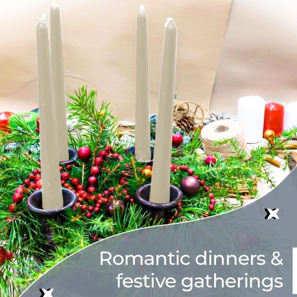 Prices Dinner Candle Ivory Long Burn Time Tapered Non Drip Unscented