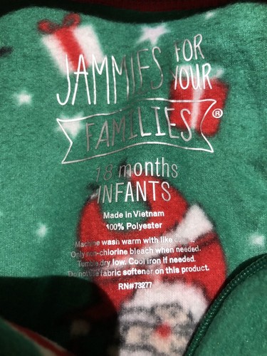 Urlaub Pyjama mit Füßen Santa Einteiler Kinder Größe 18 Monate Einzelhandel $ 20 (RD-23-141) - Bild 4 von 7