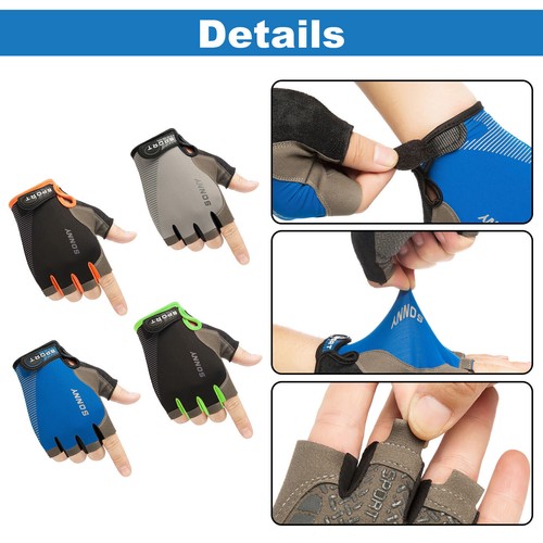 Mens Womens Half Finger Cycling Gloves Anti-slip Outdoor Bicycle Driving Gloves - Picture 3 of 16
