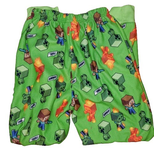 MINECRAFT Pajamas Boys 8 NeW L/S Shirt Pants Creeper Pjs 2 Piece Set Steve - Picture 3 of 5