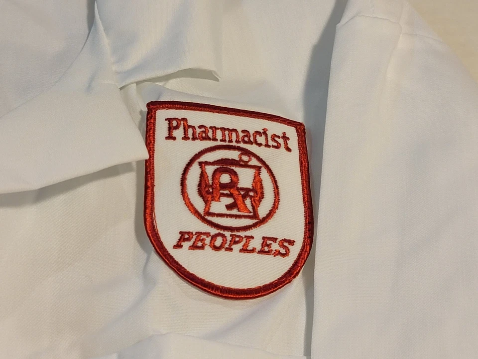 Vtg. 1980's Fashion Seal White Lab Coat People's Drug Store Pharmacist Size 40 - Image 2 of 4