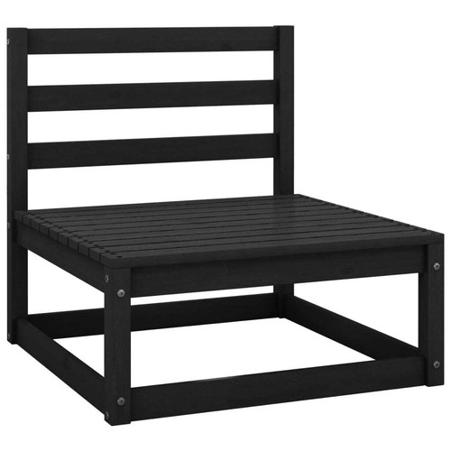 Outdoor-Sofa 3-Sitzer Schwarz Massivholz Kiefer - Bild 4 von 6