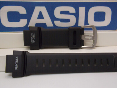 Casio Watch Band PRG-260,PRW-550,PRW-3500.ProTrek Triple Sensor Black Strap