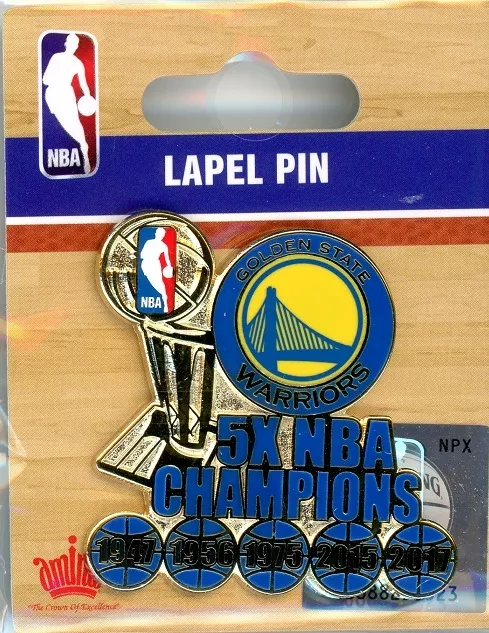 Golden State Warriors 5-Time NBA Champions Pin