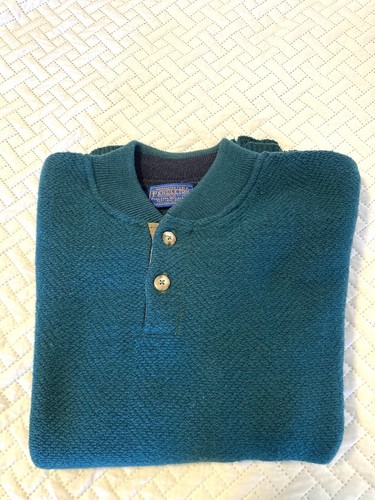 Pendleton Elbow Patch Sweater Green Size Large Wool Made in USA K1 Vintage 70s - Picture 15 of 15