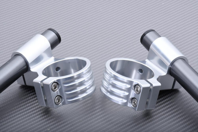 Semiguidons Surélevés 43mm Argent-Titane pour Honda XLV 1000 Varadero
