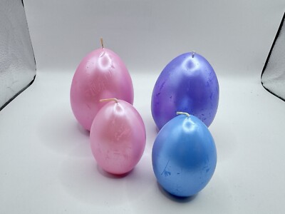 4 Pcs Easter Egg Shape Candle Sets Colorful (026)
