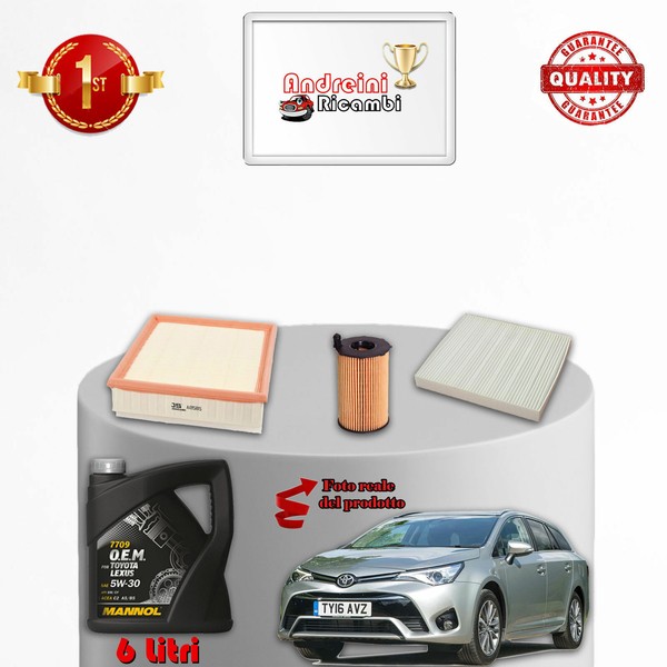Wartungsset 3 Filter Und ÖL FüR Toyota Avensis III 2.0 D-4D 105KW 143PS 2015-image