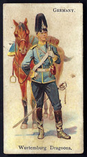 BRITISH AMERICAN (PRINTED) - SOLDIERS OF THE WORLD - GERMANY, WURTEMBURG DRAGOON