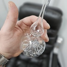 Vtg Hand Blown clear Glass Christmas Ornament Star Burst Designer Rare Holiday