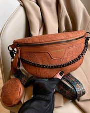 Fanny Pack Waist Bag Multifunction Genuine PU Leather Chest Bum Bag Travel Pouch