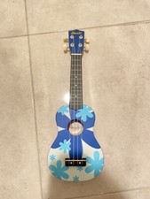 amahi ukulele ,blue with flowers , has not been used ,in very good shape