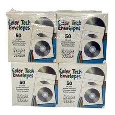 Nobility Color Tech Envelopes CD DVD Window Envelopes Bright White 200 Pack NEW
