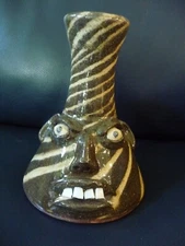WALTER FLEMING, STATESVILLE, NC POTTERY SWIRL BUGGY FACE JUG