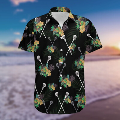 Lacrosse Hawaiian Shirt Beach Shirt Gift for Men and Women Summer Trip