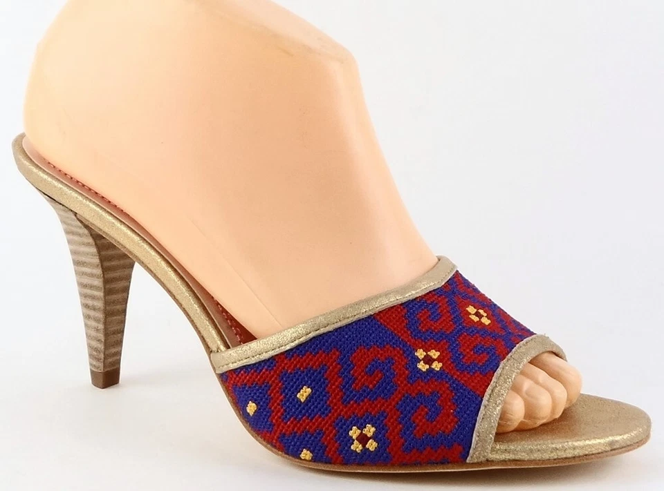 $120 PLENTY TRACY REESE ZULA Red Multi Designer Slides Sandals 7.5 EUR 38 — 第 2/4 张图片