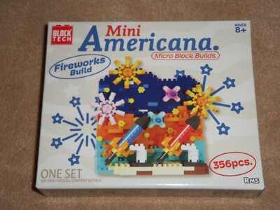 NEW, MINI AMERICANA FIREWORKS BUILD MICRO BLOCKS 356 PCS SET, BLOCK TECH