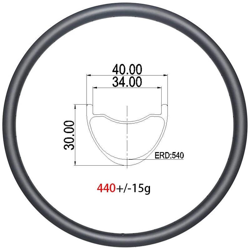 カーボンリム　27.5 32H 27.5 MTB Bicycle Carbon Rim XC AM 40mm Wide 30mm Deep Tubeless 24H