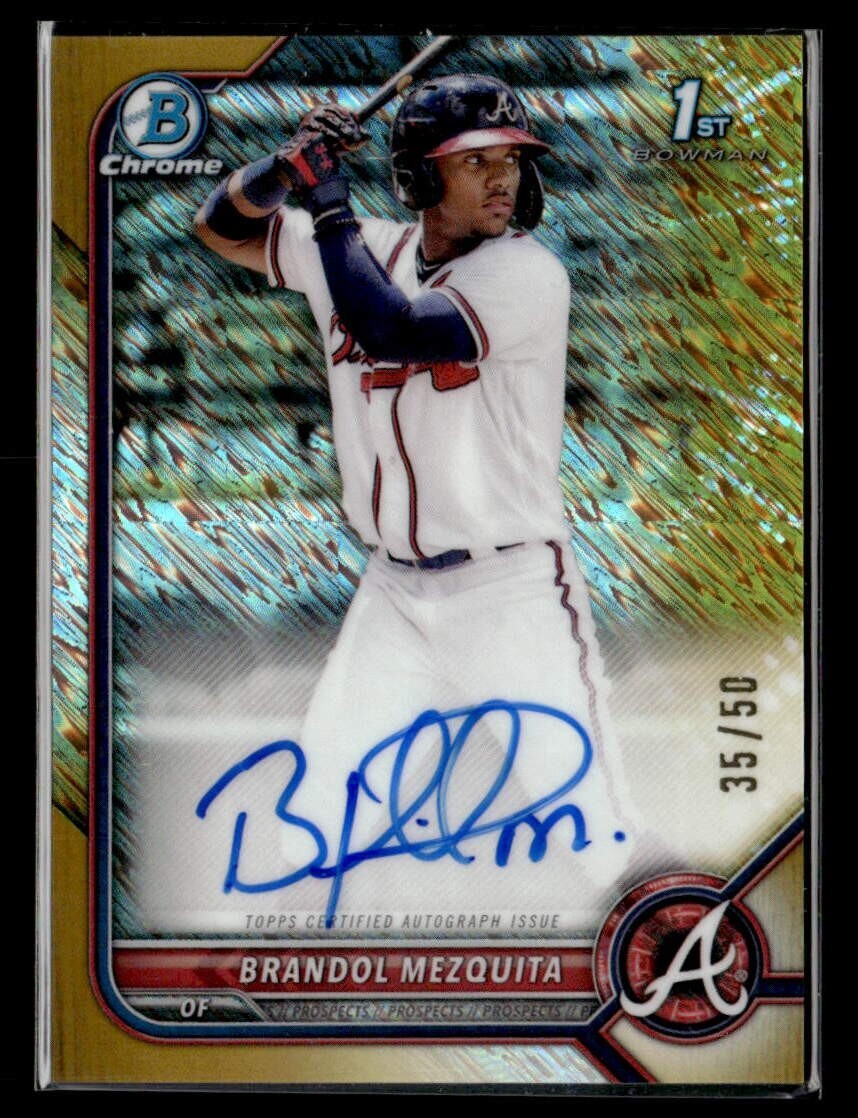 2022 Bowman Chrome Gold Shimmer Refractor /50 Brandol Mezquita #CPA-BMQ Auto TS1