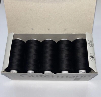 Gutermann Polyester Sewing Thread Mara 100 - 10 x 1000m in Colour 1274 Black - Image 1 of 4