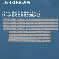 Juego de 8 tiras LED CRH-A4330300104L6CNRev1.0 para LG 43UJ620V 43UJ6200 43UJ630V