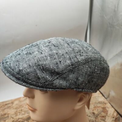 Gr.58 Rosenberger Flatcap / Schiebermütze Flat Cap d. Grau Seide