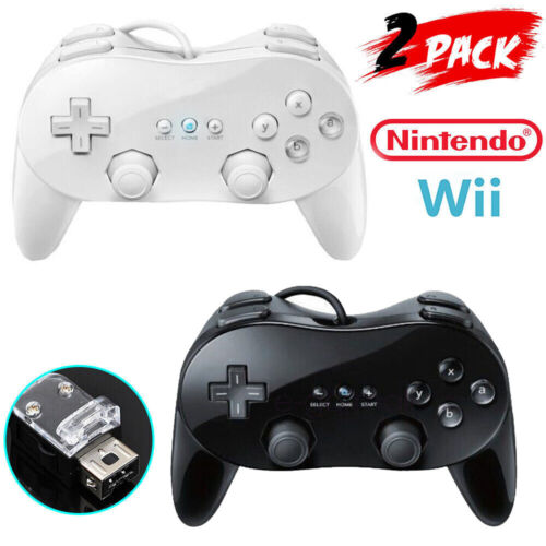 Controlador clásico Wii Pro Gamepad Joypad Joystick para control remoto de juegos Nintendo Wii - Imagen 1 de 21