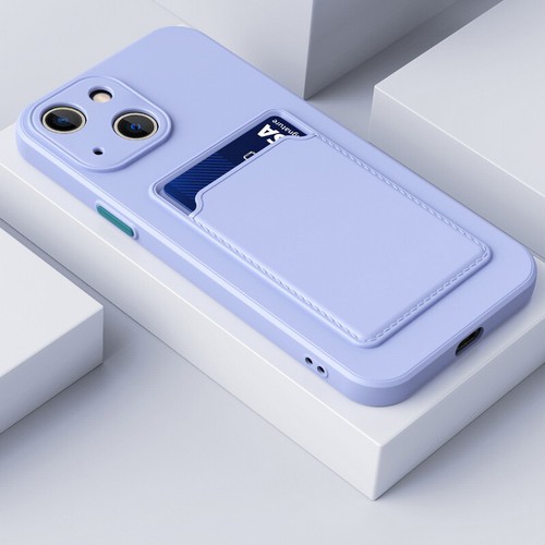 Hülle für iPhone 16 15 14 13 12 11 Pro Max XR 8 7 Kartenhalter Slot Silikon Cover - Bild 19 von 24