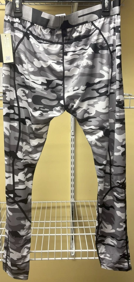 TSLA Men's Compression Pants/ Leggings Sports Gear Gray Camo Size 2XL New - Image 4 of 4
