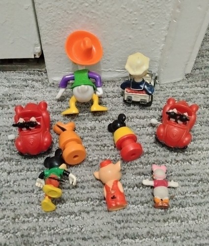 Vintage 70s-90s Disney Mickey Mouse Toy Lot Of 9 Epcot Burger King Fisher Price - Picture 2 of 5