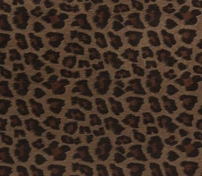 Chenille Velvet Upholstery Drapery Fabric Brown Leopard Panthera Toffee / 54