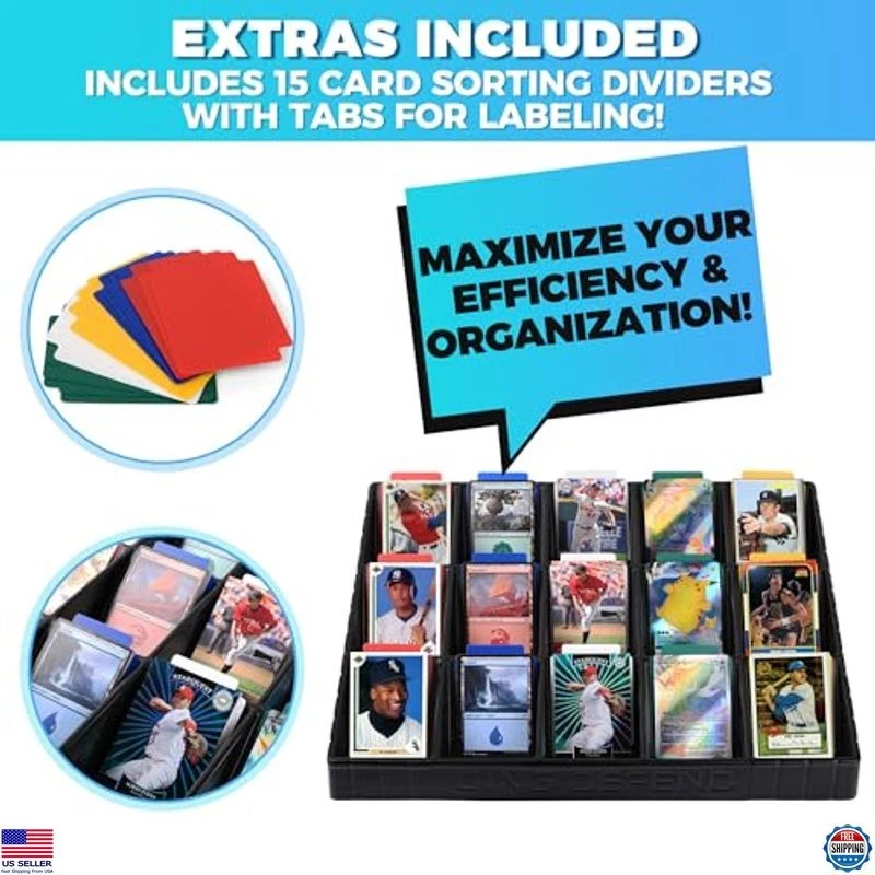 Stackable 15-Compartment Card Sorting Tray Organizer with Dividers for Cards - Image 2 of 4