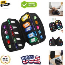 USB Flash Drive Case Organizer Soft Neoprene Storage Holder with 20 Slots an...