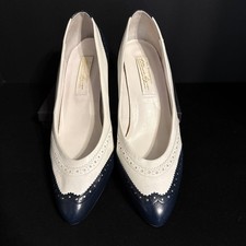 Etienne Aigner Spectator Pumps Blue/ White 8 1/2 Narrow