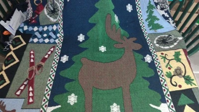 Manual Woodworkers and Weavers Large Tapestry Christmas Lodge Throw, 50x65 - Image 1 of 4
