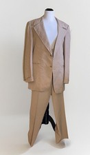 Vintage 2pc 1970s Tan Leisure Suit