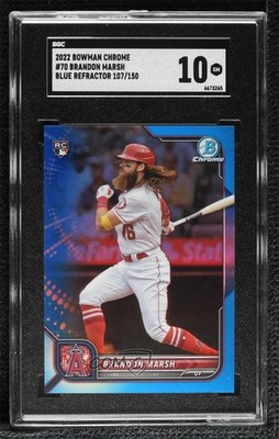 2022 Bowman Chrome Blue Refractor /150 Brandon Marsh SGC 10 GEM Rookie RC 15mj