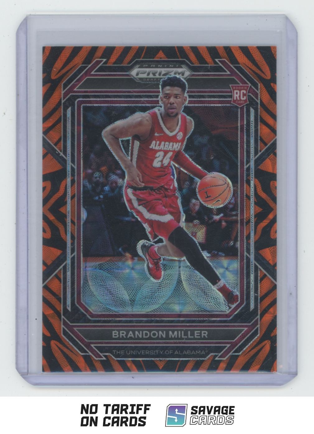 2023-24 Panini Prizm Draft Picks Tiger Prizm Brandon Miller RC #63 Alabama