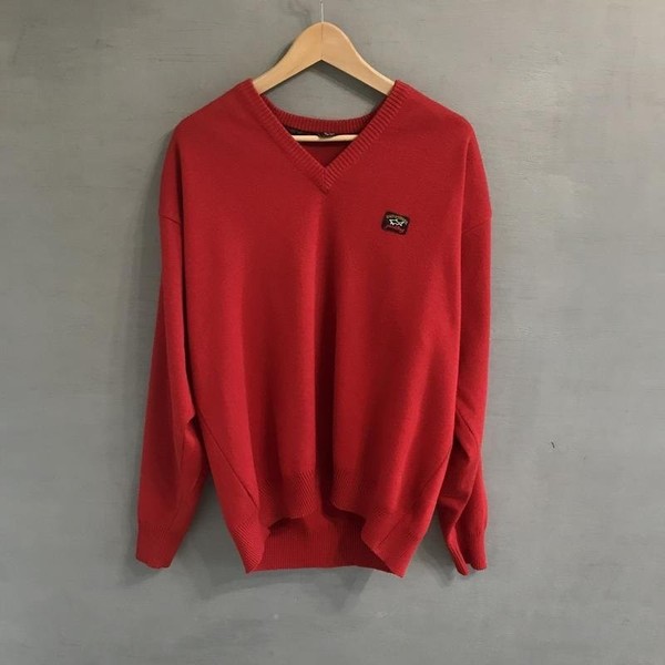 Men Paul & Shark Sweater Red Acrylic 44 / XXL / 52