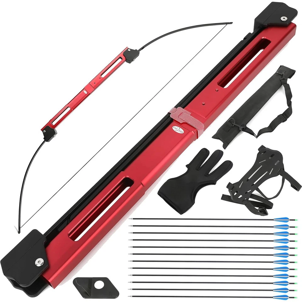 55LBS Takedown Straight Bow Folding Bow Arrows Set Acrhery Survival Bow Hunting - Image 2 of 4