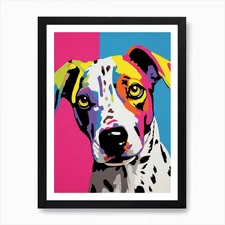Pop Art Dog Cartoon Style 1 Art Pri Framed Wall Art Poster Canvas Print Picture