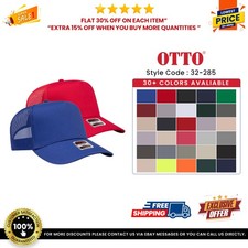 OTTO CAP 32-285 Unisex Cap 5 Panel Mid Profile Mesh Back Trucker Hat