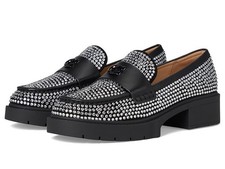 COACH Women's Leah Crystal Platform Lug Loafer Flats Black Sz 5.5