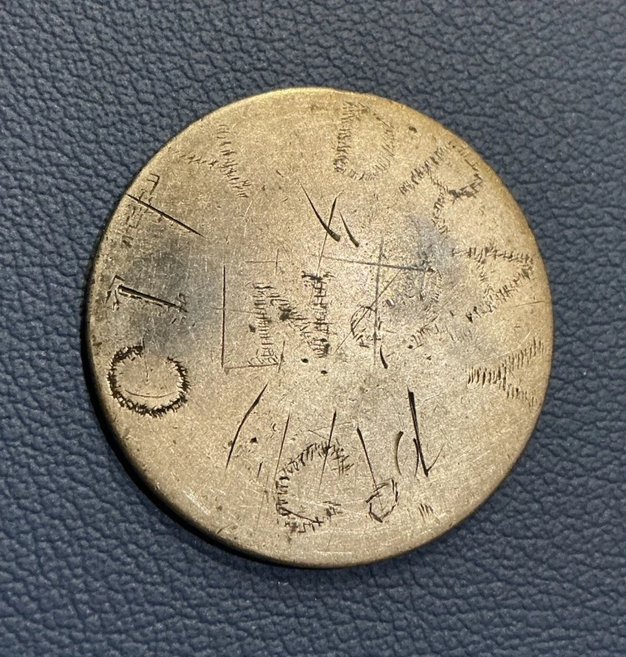 Ficha de amor de plata - Medio dólar libertad sentada libertad de San Francisco como nuevo 1855-1865 Foto 2 de 3